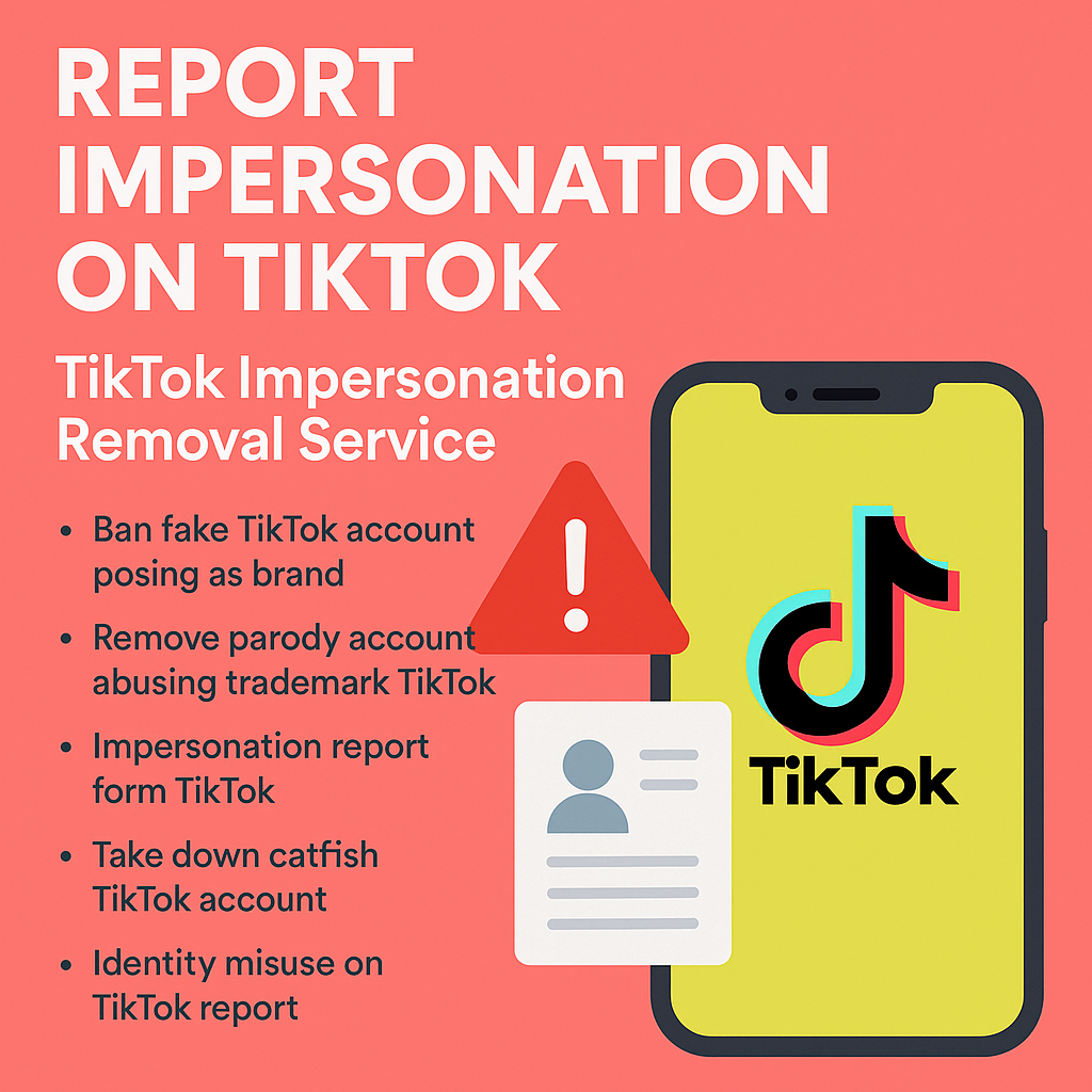 TikTok account takedown overview: the DMCA copyright, impersonation, and trademark report routes through TikTok's official forms in 2026.