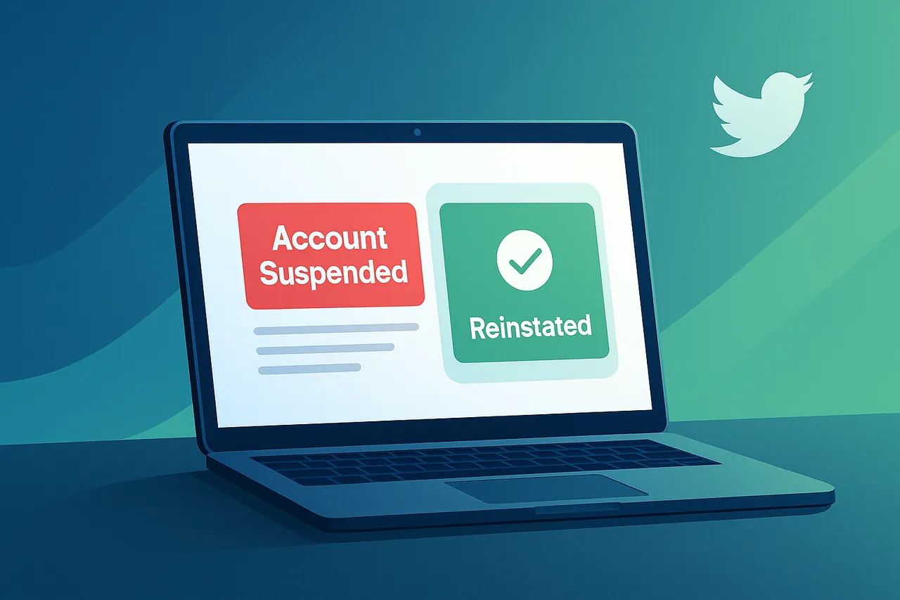 X appeal flow for a victim of mass-reporting needing to recover a wrongfully suspended X account on X.