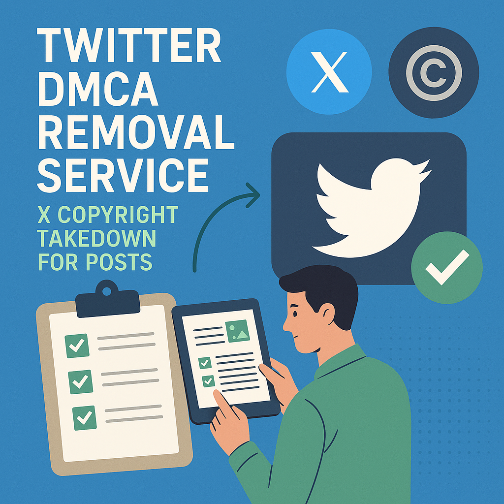 X (Twitter) DMCA dashboard for filing a Twitter account takedown — copyright takedown form and submission workflow used by rights holders on X.